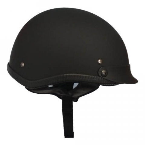 Ретро мотошлем Solid Flat Black Half Helmet матовый