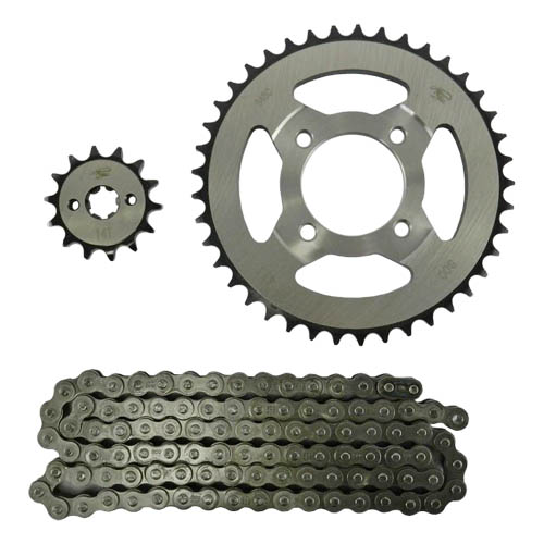 Купить комплект звёзд 428 41T, 428 14T + цепь 428 116 звеньев Комплект звёзд 428 41T, 428 14T + цепь 428 116 звеньев