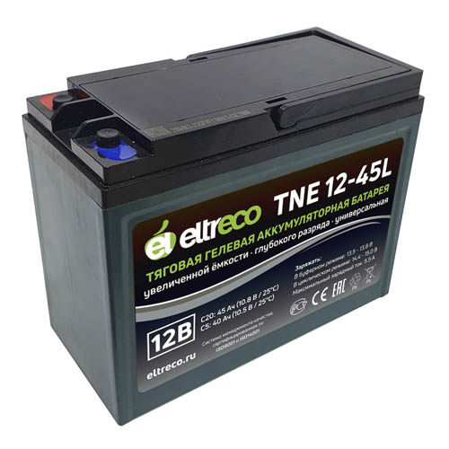Купить тяговый аккумулятор Eltreco TNE12-45 (12V38A/H C3)