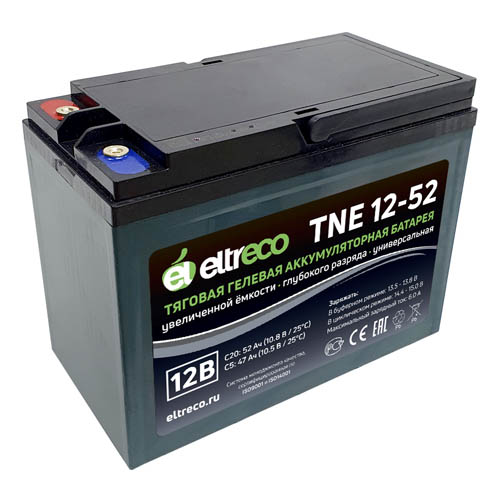 Тяговый аккумулятор Eltreco TNE12-52 (12V45A/H C3)