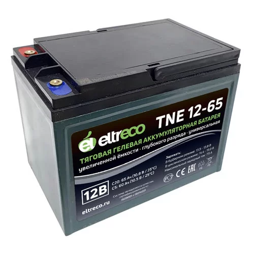 Тяговый аккумулятор Eltreco TNE12-65 (12V58A/H C3)