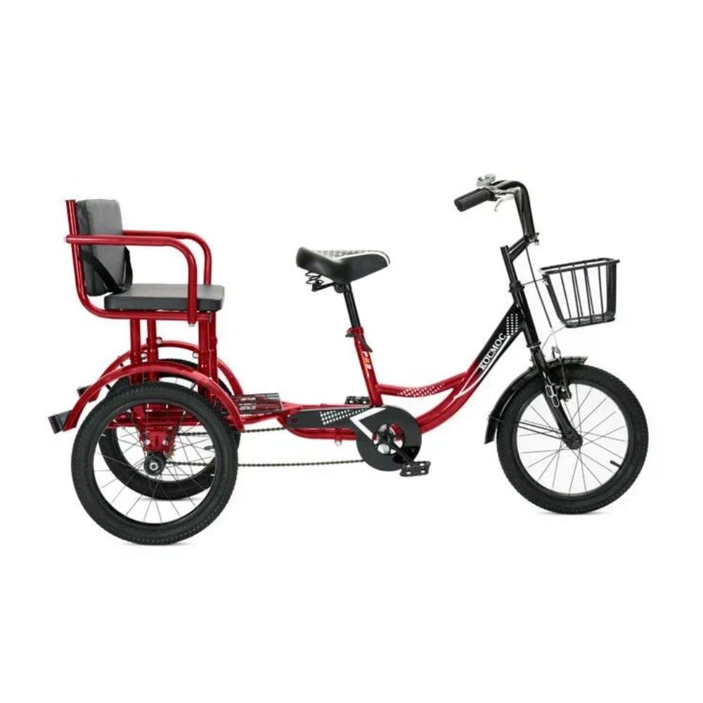 Двухместный трехколесный велосипед РВЗ Космос детский 