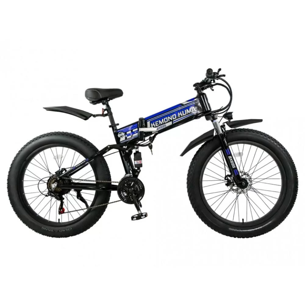 Электровелосипед HIPER KEMONO KUMA BX695 (R26FAT 500W 48V) складной, алюм, 7скор